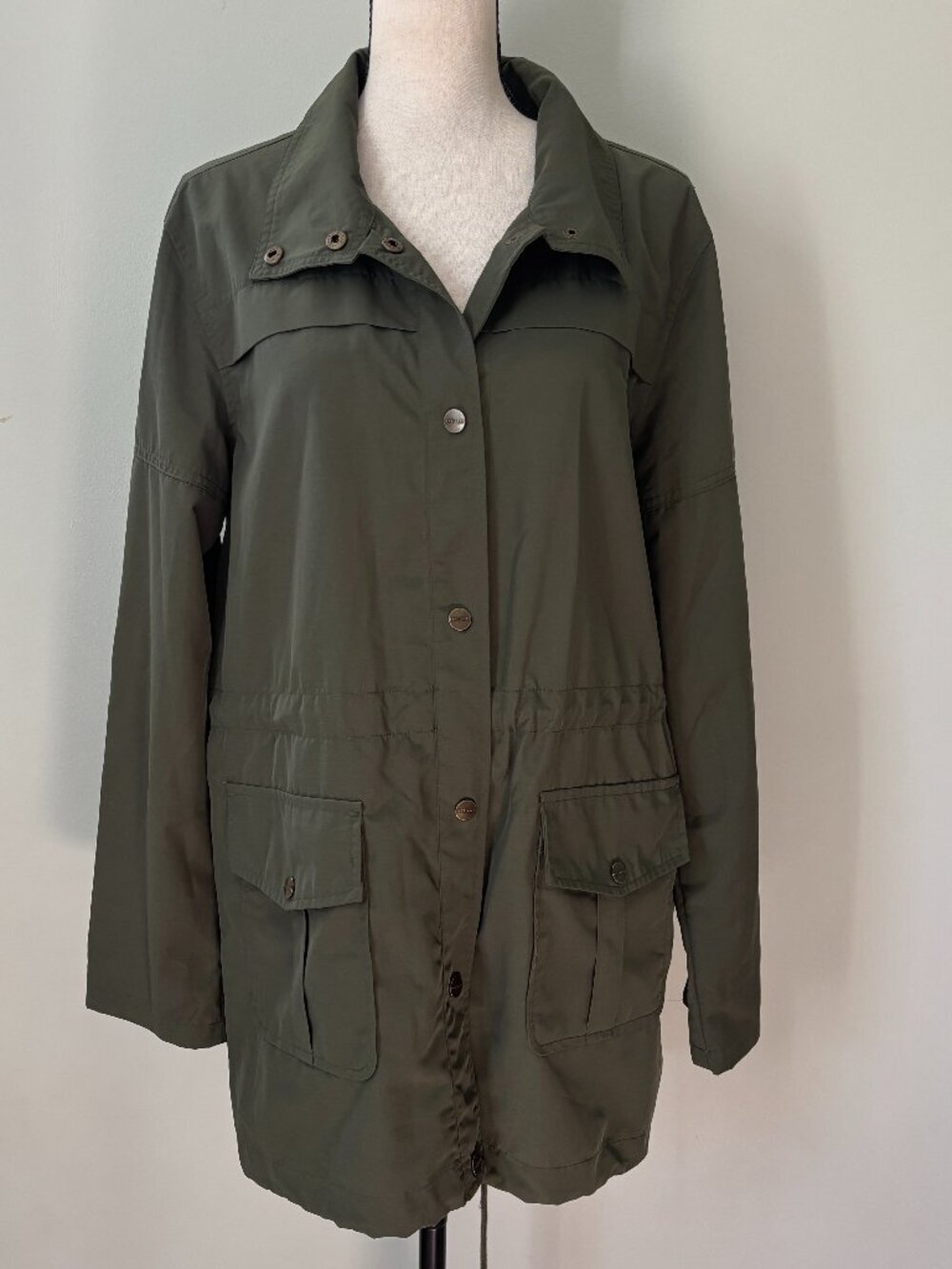 Sanctuary Clothing "Trench Nylon Jacket" — Olive Haze, size M NWT